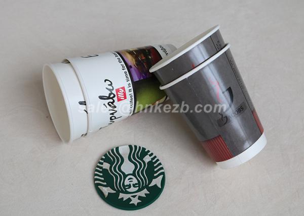 Disposable Insulated Ripple Hot Coffee Paper Cups With Lids Black Color 12 Oz