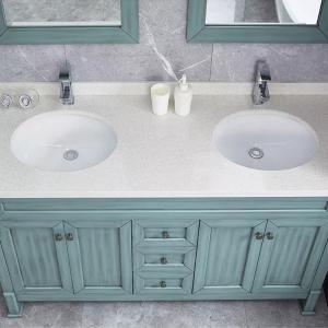 Petit évier de salle de bains d'Undermount de rond 20 pouces de Cabinet blanc en