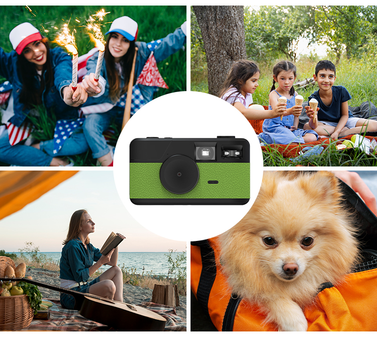 Retro Screenless Digital Camera Screen-free 8 Mode Filters Without Screen 8MP Photo with Photo Counter LED Flash Camping Camera
