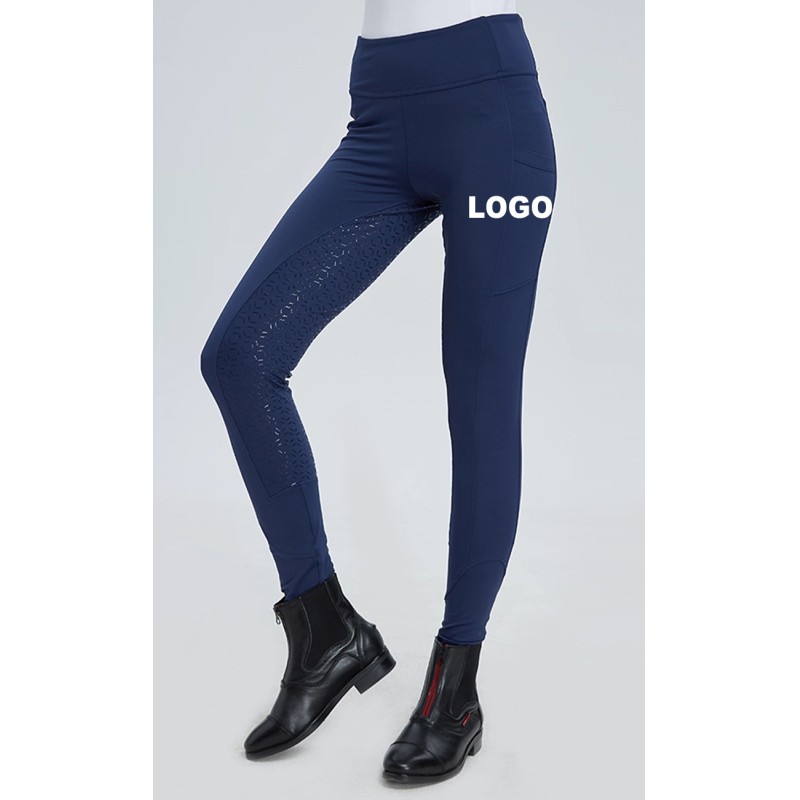 Custom OEM Women Four Seasons High Elastic Silicone Grip Equestrian Training Horse Riding Breeches
