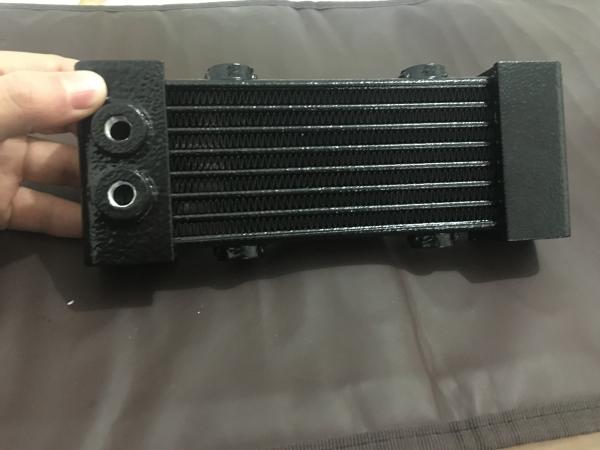 Aluminum Tube Fin motorcycle transmission engine oil cooler with aluminium finned tubes