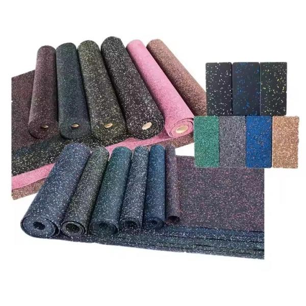 Custom Commercial Gym Flooring Rolls Green / Blue Rubber Non Slip Matting Roll