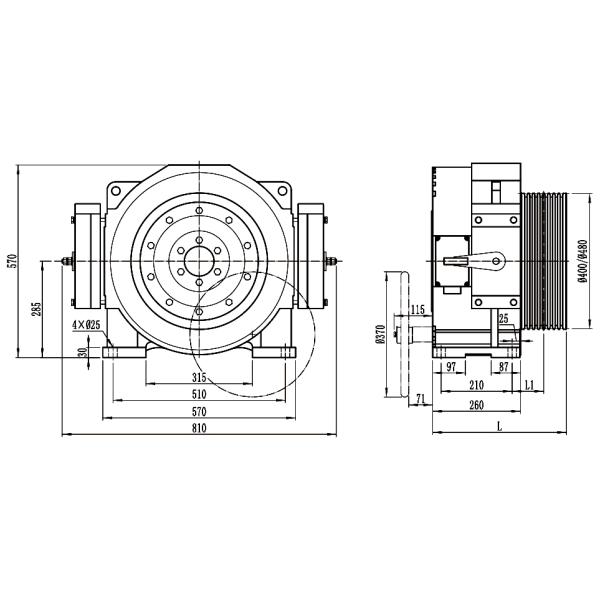 подъемная машина трения плоское Tpye 1.0m/S постоянная Mangent одновременная беззубчатая