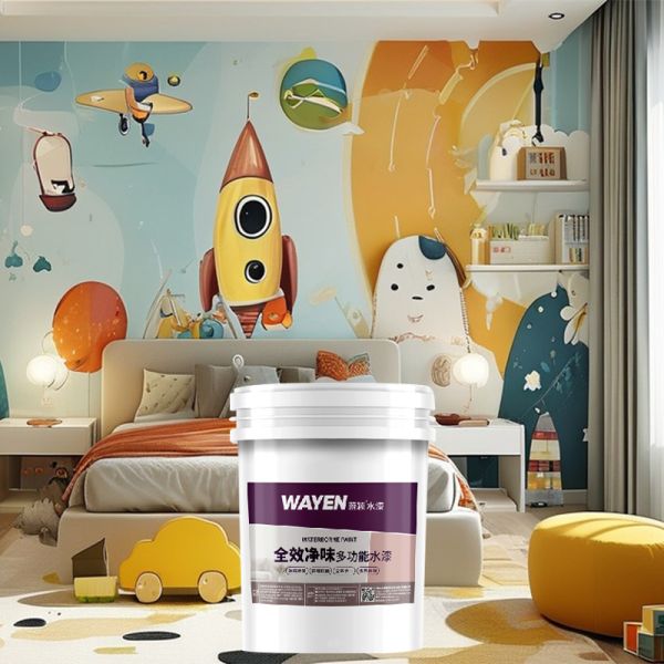 W-8200 Negative Ion Oxygen Bar Children's Wall Paint Waterproof Dustproof Eco-Friendly Coating for Nursery Children's Room Walls