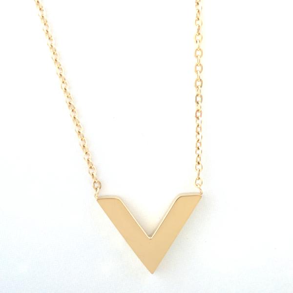 Fashion Pendant Stainless Steel Jewelry Necklace, V sharp necklace with gold color