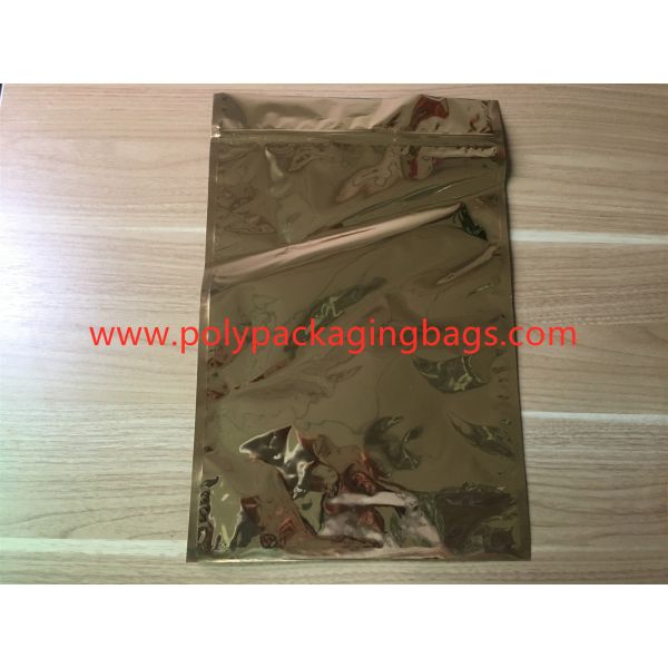 Gold PET Composite CPP Standing Foil Ziplock Bags For Powder ,  Herbs