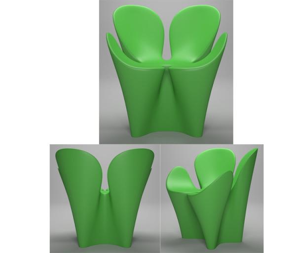 Ron Arad Clover Fiberglass Arm Chair Flower Shape Customized For Living Room