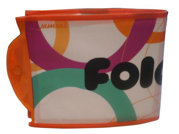 80g 4C Matt Coat Printing Shopping Bags, Non Woven Carry Bag With Orange Binding