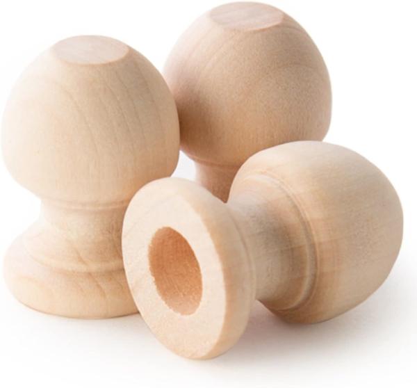 Unfinished Wood Finials Decorative, for Bed Post Finial, Curtain Rod Finials, Flagpole Topper, and Crafts