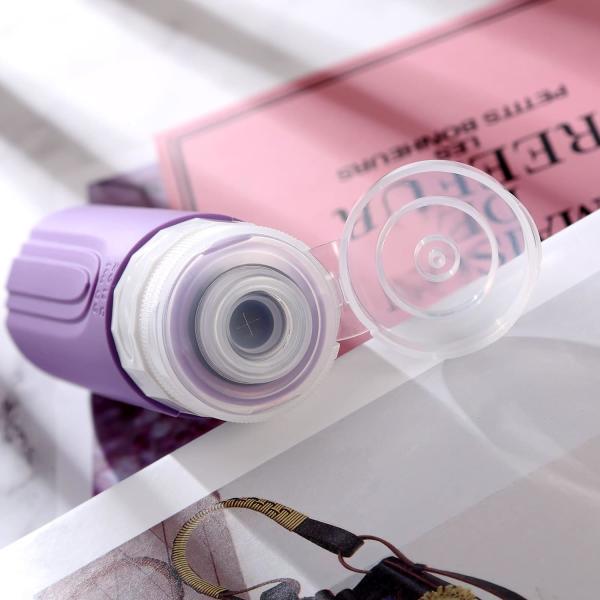 Bouteilles de toilettes de voyage en silicone résistant aux fuites, de couleur violette 90 ml