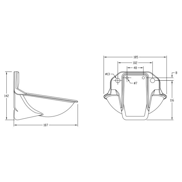 0.2Mpa Brass Nipple Powder Coated 0.5L Sheep Water Bowls