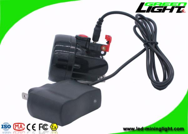 Msha Approved Cordless Mining Cap Lights , Portable Black Miner Lamp with 15 Hours Lighting Time