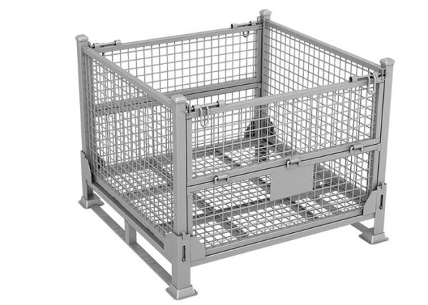 Collapsible Stillage Wire Mesh Pallet Cage Container 1T For Warehouse