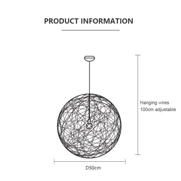 Loft Hanging Lamp Living Room Home Decoration Nordic Rattan Weaving Spherical Pendant light(WH-WP-145)