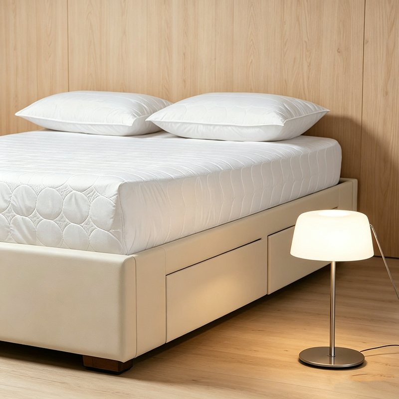 Stylish Bed Frame Fitted with Ample Lower Drawers