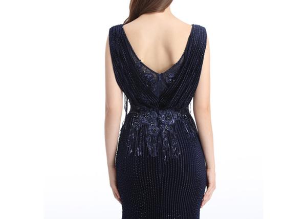 Deep V Neck Long Sequined Pretty Prom Dresses Europe Style Evening Dress