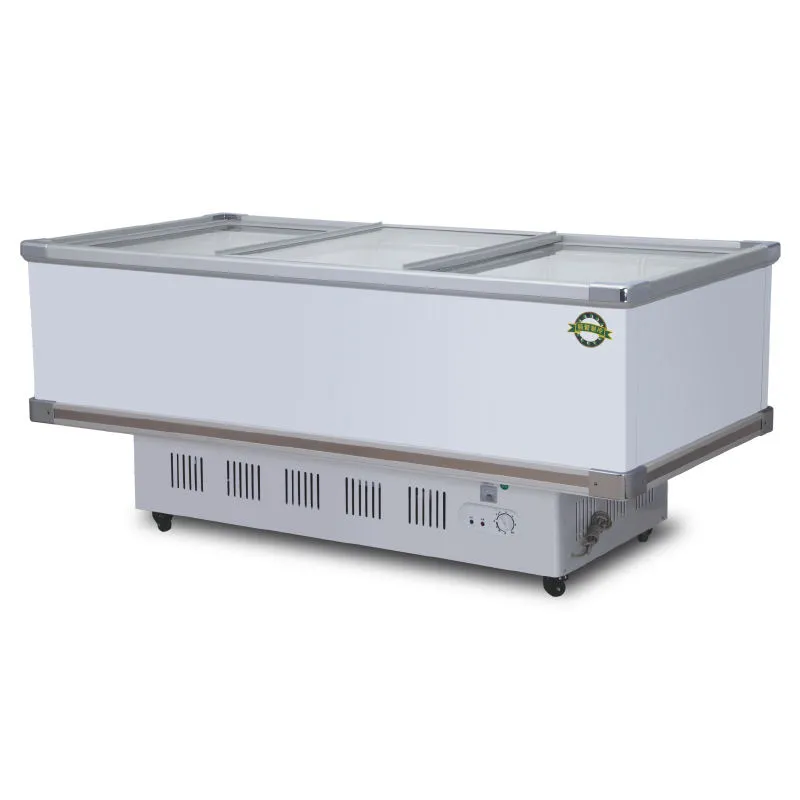 Direct Cooling Glass Top Commercial Freezer Glass Door Top Glass Freezer