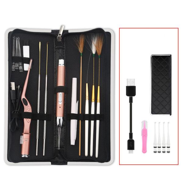 13PCS In 1 Suit Metal Steel Wood Ear Cleaner Portable Home Office Travel Use
