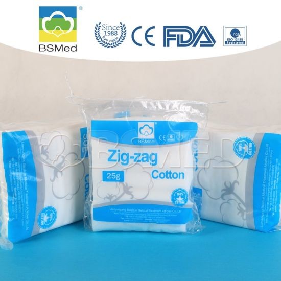 Medical Absorbent Zig Zag Cotton Wool Surgical Zig Zag Cotton Wool Cosmetic Use Zig-Zag Cotton  Eco-Friendly Absorbent Cotton Medical Cotton Supplier