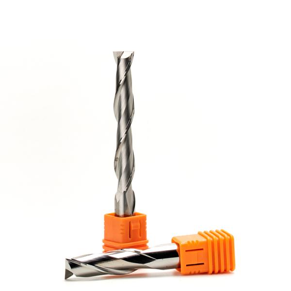 Fabricación Producción de aleación de carburo sólido de acabado de molino de 2 flautas espiral de fondo plano de router bits CNC cortador de fresado de madera