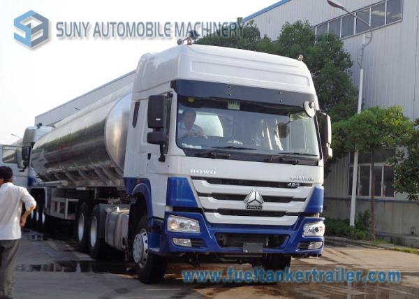Custom 45000L Oil Tank Trailer 3 Axle , Diesel / Jet Chemical Tank Trailer