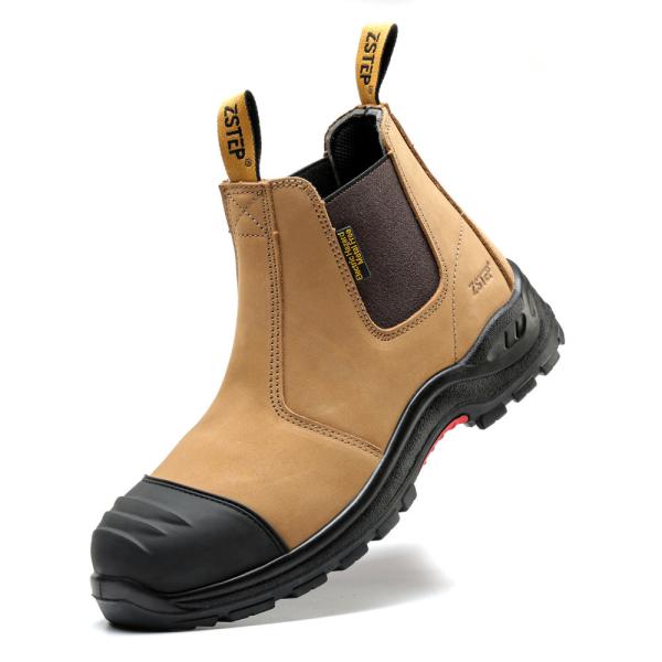 Brown Cowhide Leather Cowhide Pu+Tpu Sole Women'S Security Boots Steel Toe Anti Smashing Steel Plate Anti Proof