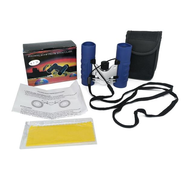 Blue Small Binocular Telescope 8x21 Mini Roof Binoculars For Adults And Kids