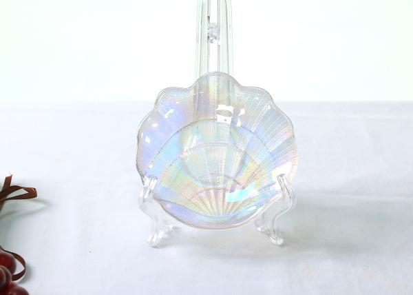 Rainbow Shell Crystal Lead Free Glass Tray Plate,Seashell Dinner Plate