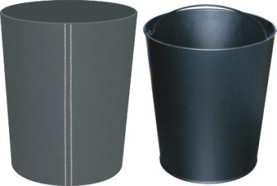 PULV Hotel Leather Products PU Leather Hotel Trash Bins Round Shape