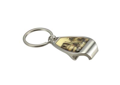 Epoxy Doming Metal Wine Bottle Opener Vintage Keychain Zinc Alloy