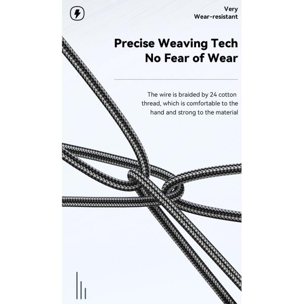 ESSAGER ES-X49 65W Usb to Type C Lightning 4 in 1 Charger Data Cable for Phone Laptop