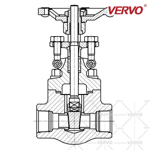 Da operação de aço inoxidável do volante da válvula válvula de porta industrial F304 Dn25 800LB da extremidade rosqueada válvula de porta API602 de 1 polegada
