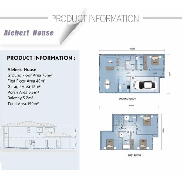 Сильные подвижные дома Жилые стальные дома Новая 2-этажная роскошная вилла