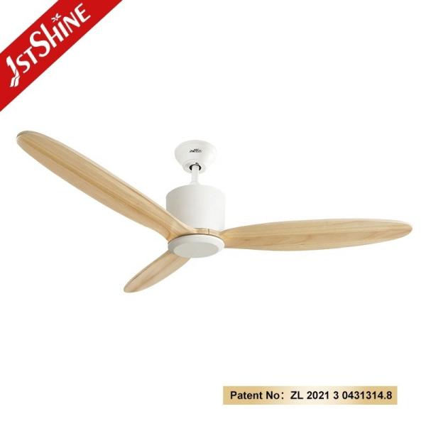Timer e Inglês Operando 3 lâminas de madeira DC motor ventilador de teto com controle remoto