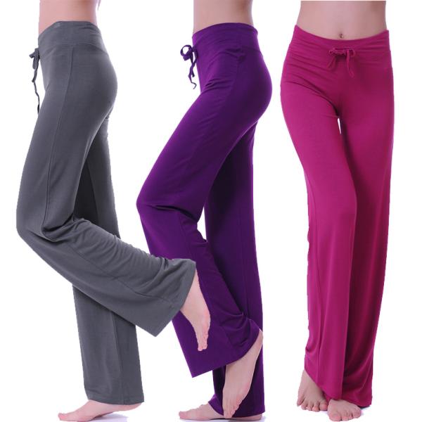 Wide Leg Women'S Bamboo Yoga Pants , Bamboo Gym Clothes OEM Service