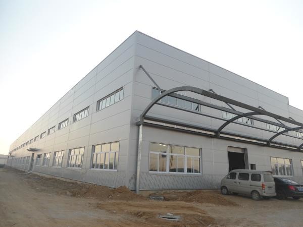 Galvanized Steel Structure Workshop Factory , H Shape Steel Beam Building
