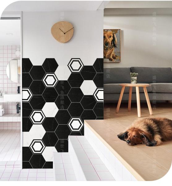 Bedroom Bathroom Decor 200*230mm Porcelain Hexagon Tile