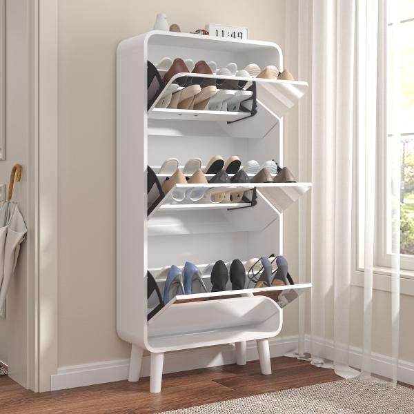 Elbow double layer 3 bucket shoe cabinet