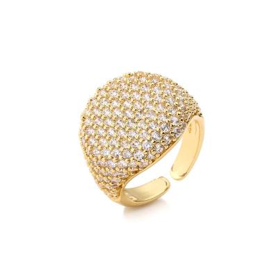 O ouro do anel 18k de Hip Hop dos homens da rocha chapeou o anel de Chunky Micro Pave CZ