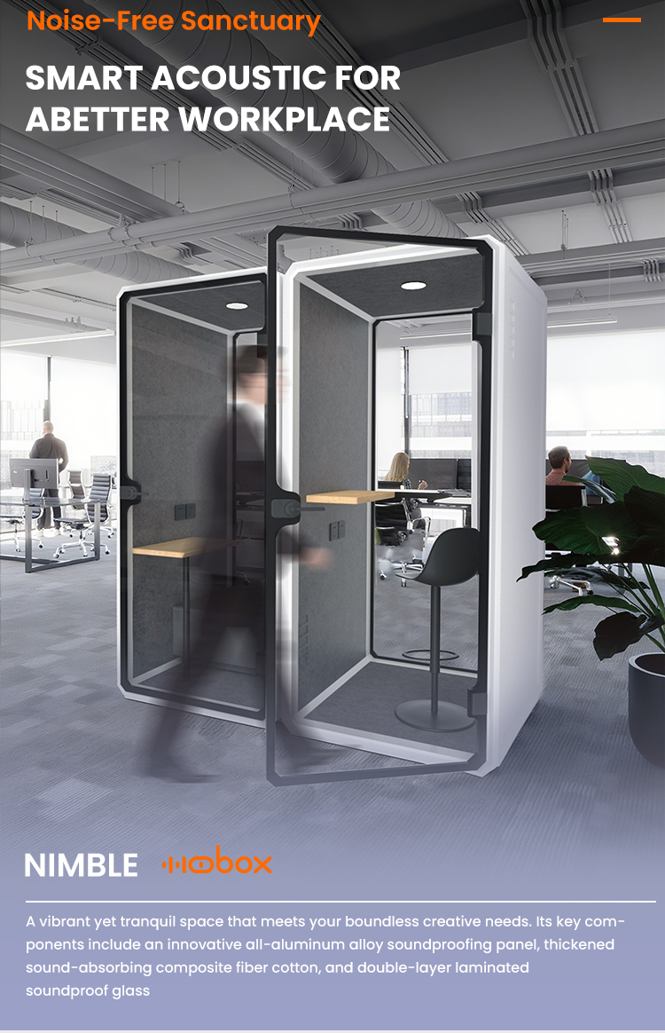 Wooden Grain Office Soundproof Phone Booth Noise Reduction