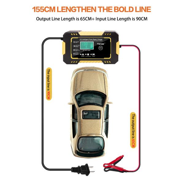 Portable Intelligent Pulse Repair Battery Charger 6A 12V