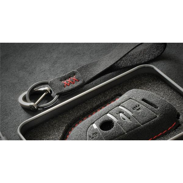 for BMW Car Key Covers Personalised Hight Standard Synthetic Black Suede