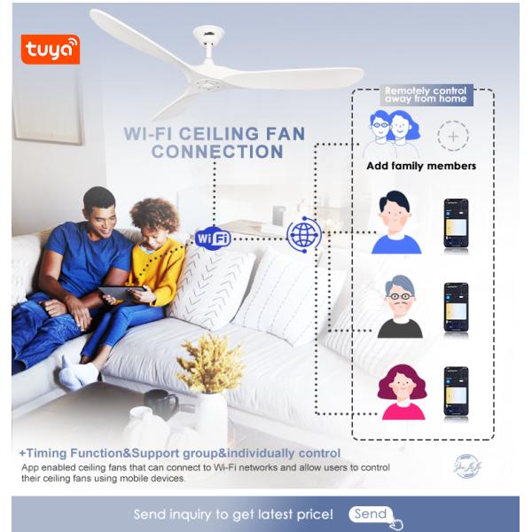 Mais de cinco velocidades de vento 30W 60 polegadas LED Ventilador de teto de madeira com motor DC leve