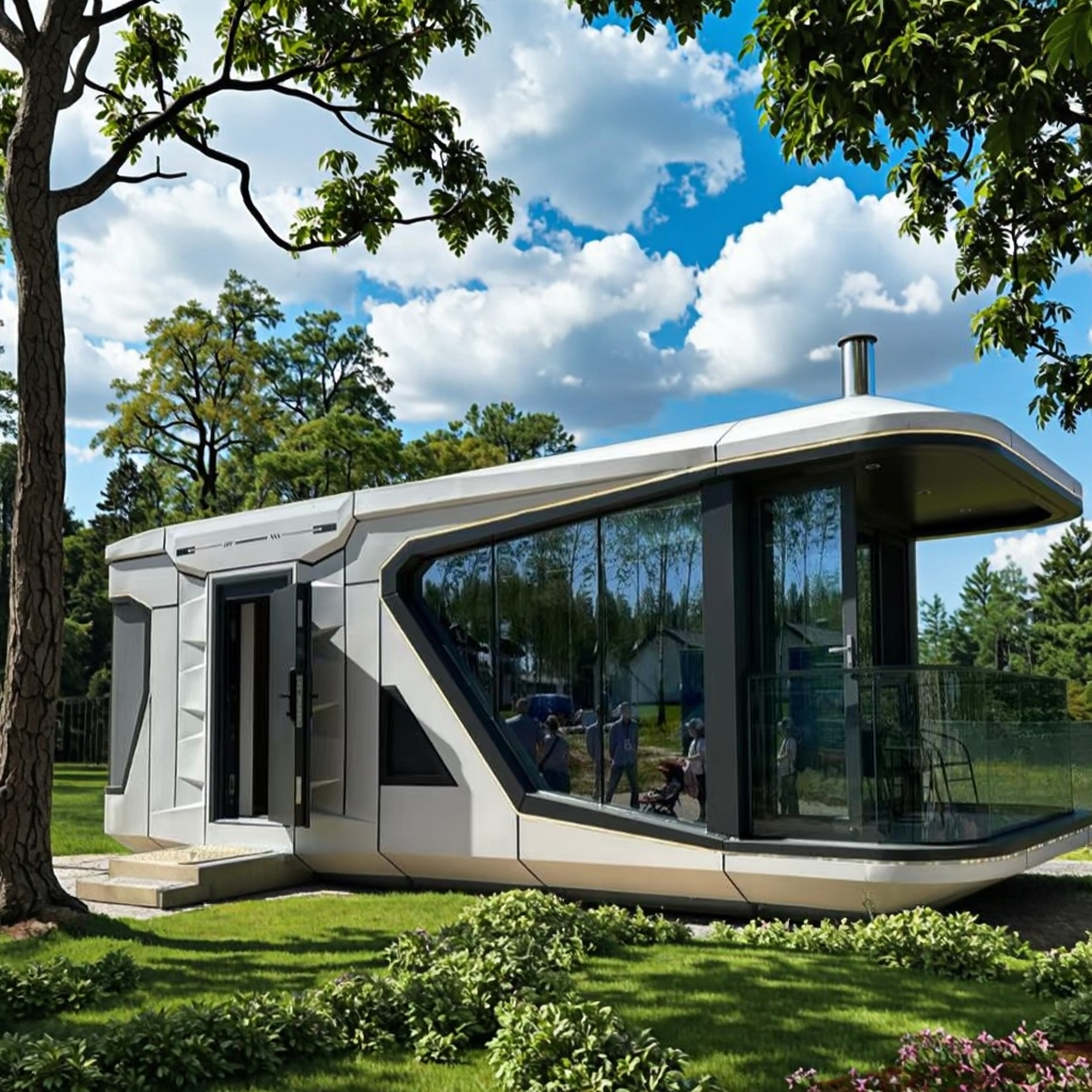 Prefab House and Office Steel Space Capsule for Camping for Courtyard Use Durable Steel Structure