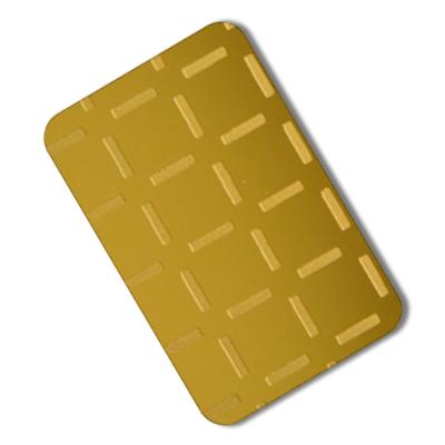 AISI 304 Etched Stainless Steel Sheet 0.3mm - 3mm Colored Ti Coating