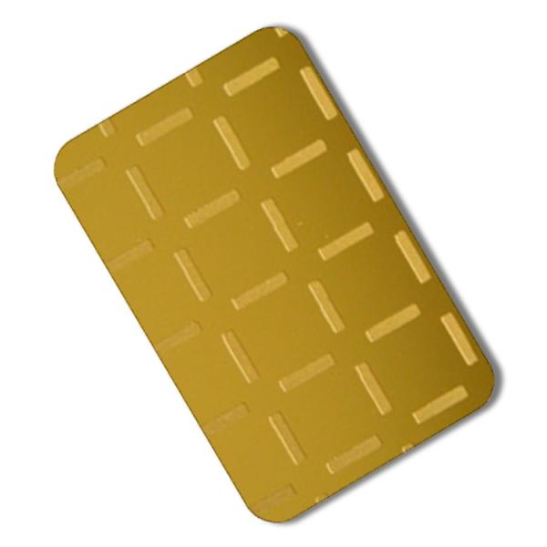 AISI 304 Etched Stainless Steel Sheet 0.3mm - 3mm Colored Ti Coating