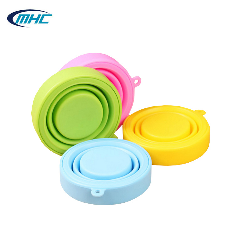 Custom Logo Food Grade Silicone Foldable Cup Wholesale Reusable Collapsible Travel Drinking Cup Portable Silicone Water Bottle