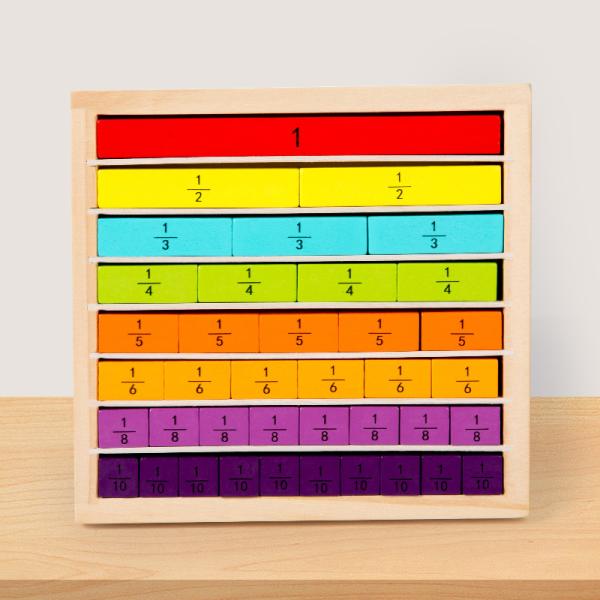 Montessori Wooden Mathematics Addition Subtraction Operation Fraction Learning Building Blocks Kids Counting Number Toys