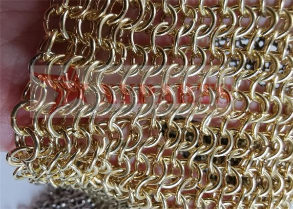 Colorful Stainless Steel Round Ring Living Room Cabinet Metal Chain Mail Curtain