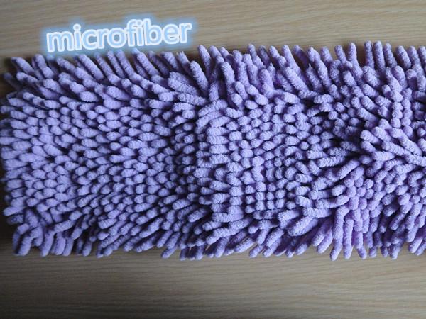 O espanador molhado colorido roxo de Microfiber acolchoa o Chenille grande do comprimento 2cm do cabelo de 13*47cm